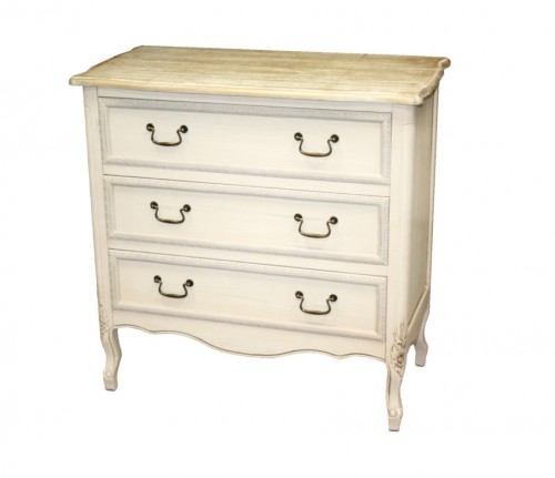White wood chest of drawers