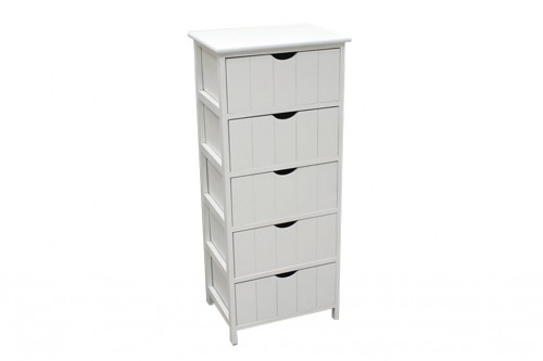 White vertical chest of drawers - 5 drawers