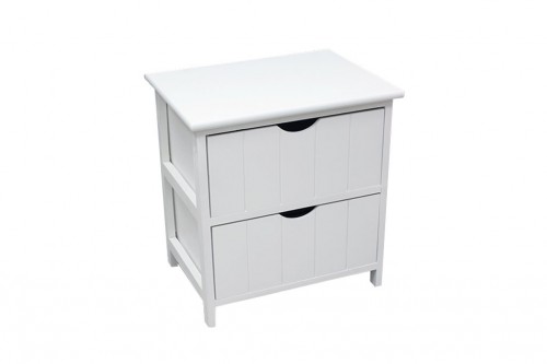 Commode verticale blanche - 2 tiroirs