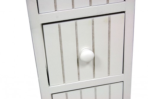 Narrow white vertical chest of drawers - 5 drawers